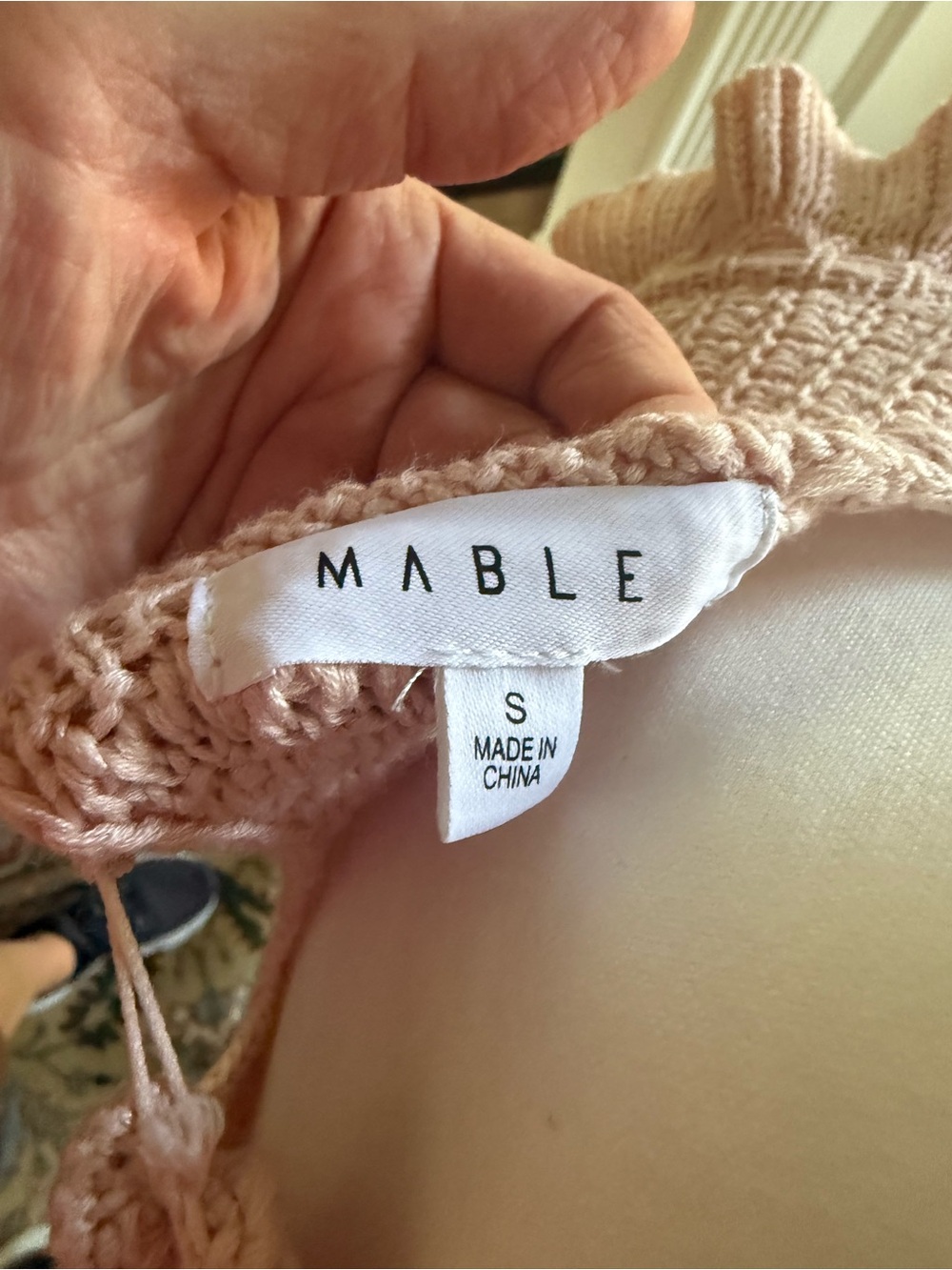 MARBLE Blush Pink Ruffle Knit Sleeveless sweater - Picture 3 of 4